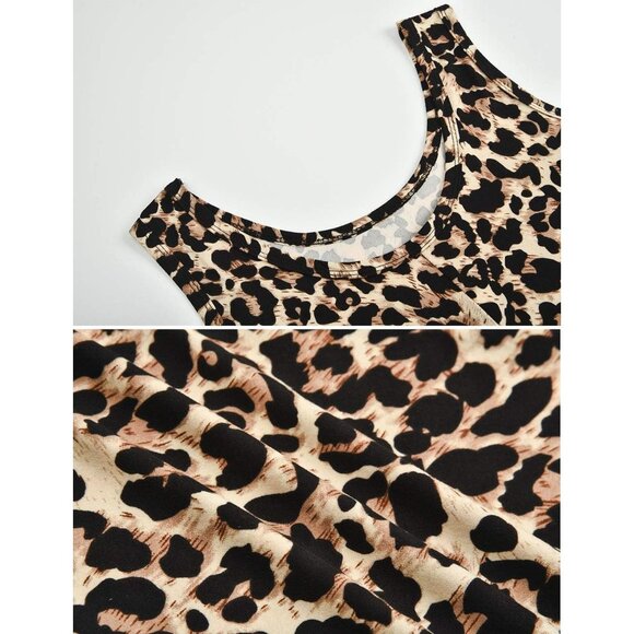 🆕 Women Brown Sexy Sleeveless Tank Tops Short Romper Catsuit Sports Jumpsuit - Picture 6 of 7